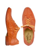 Pakerson Orange Italian Handmade Leather Lace-up Shoes