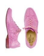 Pakerson Pink Italian Handmade Leather Lace-up Shoes
