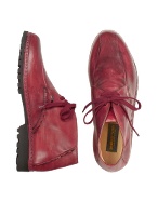 Pakerson Red Handmade Italian Leather Ankle Boots