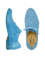 Pakerson Sky Blue Italian Handmade Leather Lace-up Shoes