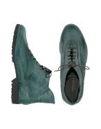 Pakerson Women` Petrol Blue Genuine Italian Leather Lace-up Ankle Boots