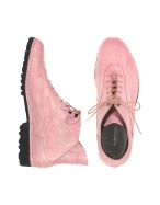 Pakerson Women` Pink Genuine Italian Leather Lace-up Ankle Boots