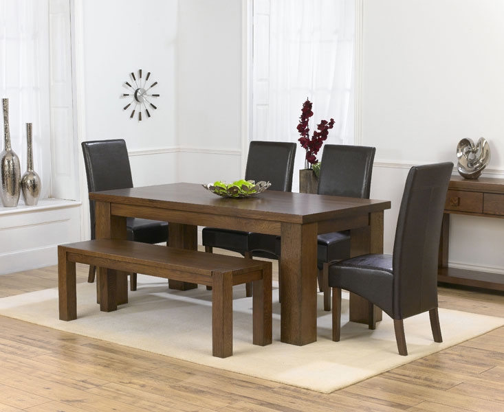 Dark Oak 180cm Dining Table & 4 Marcello