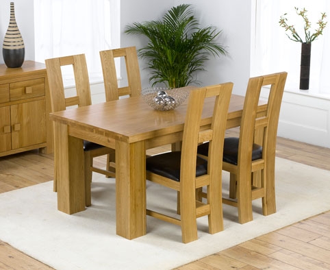 Palermo Oak Dining Table 150cm and 4 Girona Chairs