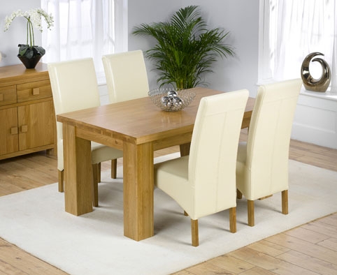 Oak Dining Table 150cm and 4 Rochelle
