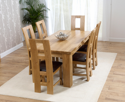 Oak Dining Table 180cm and 6 Girona