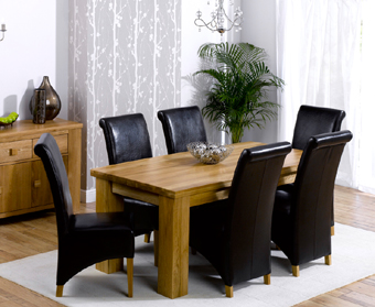 Oak Dining Table 180cm and 6 Palermo