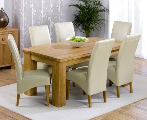 palermo Oak Dining Table 180cm and 6 Rochelle