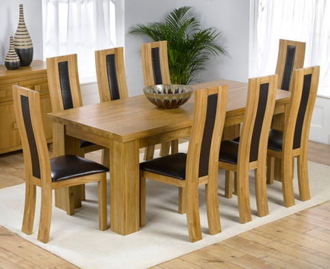 Oak Dining Table 200cm & 8 Santander