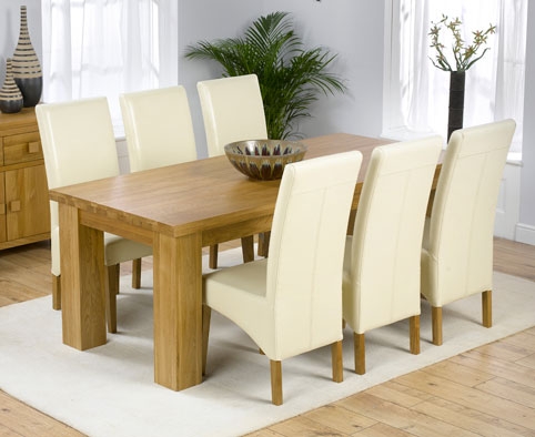 palermo Oak Dining Table 200cm and 6 Rochelle