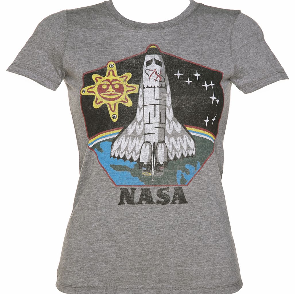 Ladies Grey Marl Native American NASA T-Shirt
