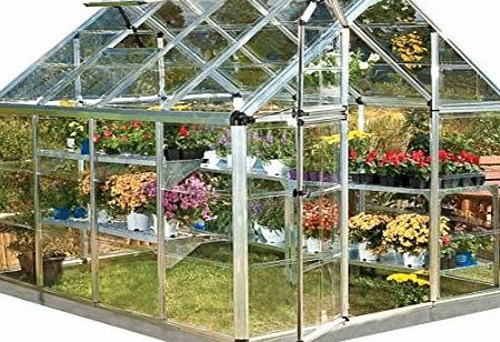 Palram 6x8ft Snap amp; Grow Silver Greenhouse, Clear Polycarbonate, Base Included