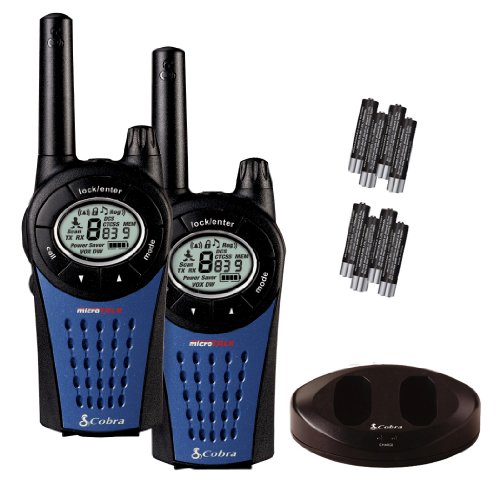 Cobra MT975 PMR446 Walkie Talkie Radio Twin Pack With Charger And Batteries - Black/Blue