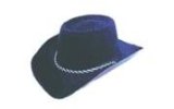 Pams Flock Cowboy Hat Black