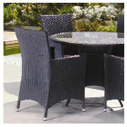 Black Rattan Effect Carver Chairs, Pack