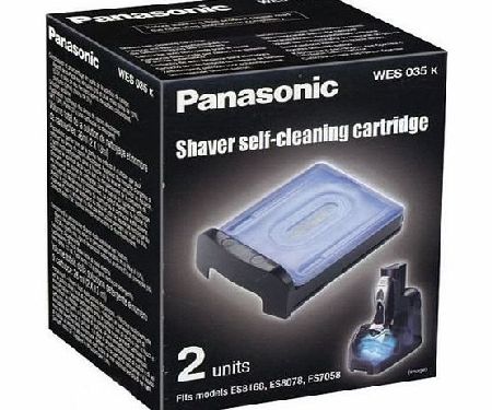 Panasonic BRAND NEW PANASONIC WES035 SHAVER SELF CLEANING CARTRIDGE FOR PRO CURVE SHAVERS PACK OF 2