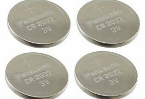Panasonic CR2032 Battery (4 pack) - Panasonic, Lithium Coin Cell, 3V