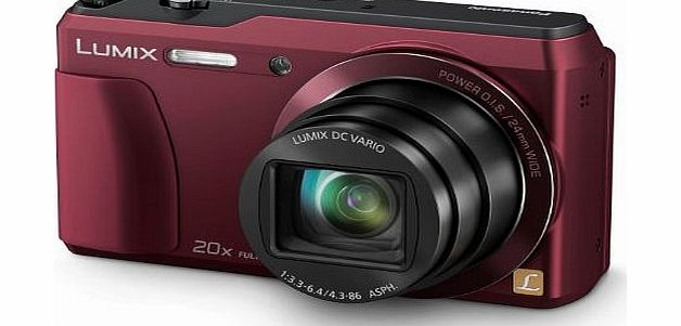 Panasonic Lumix DMC-TZ55EB-R Compact Digital Camera - Red (16.0MP, 20x Optical Zoom, High Sensitivity MOS Sensor) 3 inch LCD (New for 2014)
