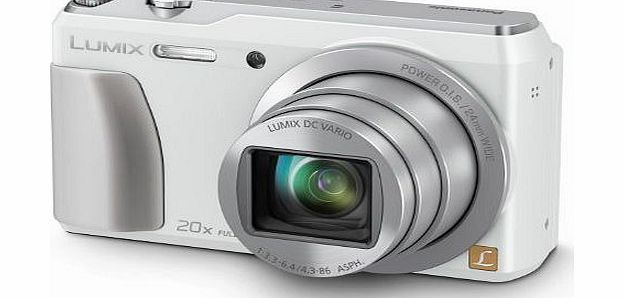 Lumix DMC-TZ55EB-W Compact Digital Camera - White (16.0MP, 20x Optical Zoom, High Sensitivity MOS Sensor) 3 inch LCD (New for 2014)