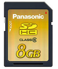 Panasonic RPSDV08GE1K 8GB CLASS 6 SD CARD