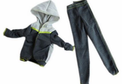 Ken Dolls Sport Suits Grey Hoodie & Pant Casual Outfit for Outdoor