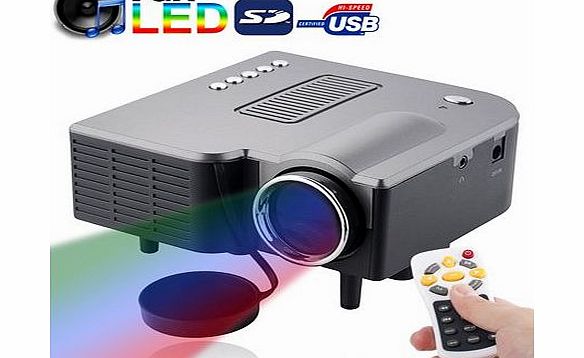 PandaGO NEW 2014 Mini Portable Multimedia LED Projector (20-100 inches Image Size) with Speakers/ Remote Control   50 ANSI Lumens, Supports USB Flash Disk/ SD Card/ VGA/ AV In (Single-chip LCD Technology, 320