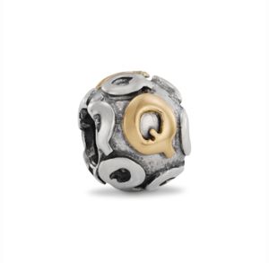 Pandora Sterling Silver and 14ct Gold Letter Q