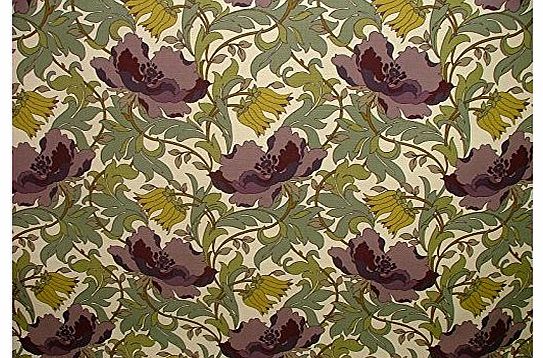 1 Metre Art Deco Amethyst Art Nouveau Vinatge Designer Cotton Curtain Upholstery Fabric