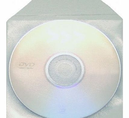 Single CD/DVD Clear Plastic Sleeves 100Pck