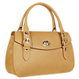 Paolo Bianchi Beige Rounded Flap Leather Satchel Bag
