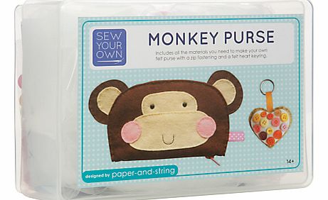 Paper and String Sew Your Own Purse Monkey Kit