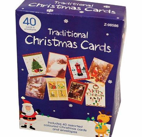 Paper Craft Bumper Box of 40 Traditional Christmas Cards