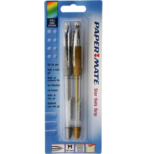 PaperMate Star Gels Grip - Gold and Silver Gel