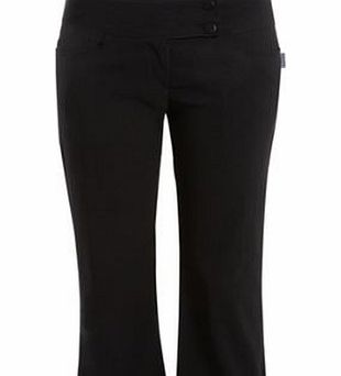 PaperMoon Ladies Black Stretch Womens Hipster Trousers Sizes 6-16 2 Button 16 31``