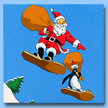 Snowboard Santa