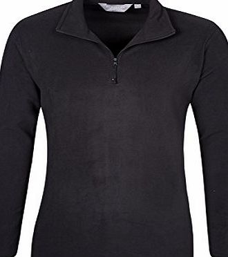 Parallel Mens Fleece Half Zip Hiking Walking Casual Mens MicroFleece Black Large
