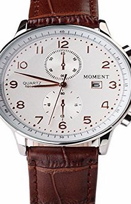 Paramount City New Fashion Men Quartz Watches Sports and Military Wristwatch PU Leather Strap Watch Casual Male Business Clock Brown