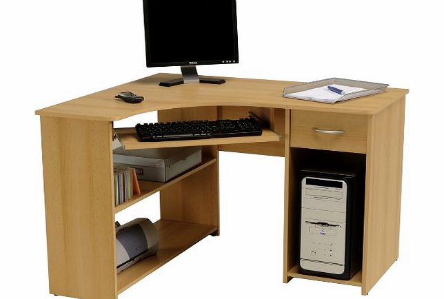 Parisot Max Samerberg Desk Corner Computer Desk with Particle Boards Plus Paper Foil, 108.3 x 76.3 x 93.5 cm, Samerberg Beech