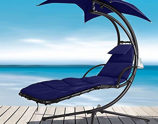 HAMMOCK HELICOPTER STYLE SWING SEAT GARDEN CHAIR SUN LOUNGER WITH CUSHION