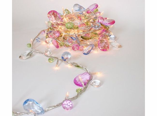Fairy Lights - Bohemia - Elegant String with Jewels - 50 LED String Lights - Mains Powered - ThinkGadgets - Transformer Supplied