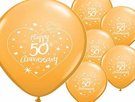 Partyangels 10 X 50TH GOLDEN WEDDING ANNIVERSARY HELIUM QUALITY 11``BALLOONS (PA)