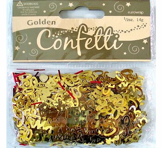1 x GOLDEN 50TH GOLD WEDDING ANNIVERSARY PARTY TABLE CONFETTI
