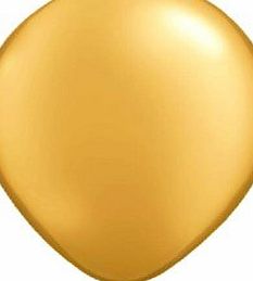 Partyrama Gold 12 Inches Metallic Helium Quality Latex Balloons - Pack of 50
