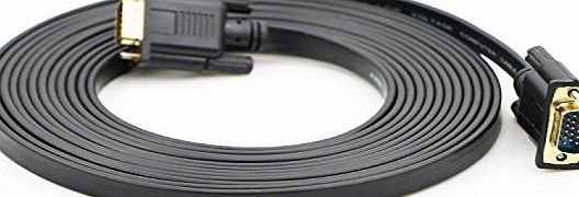 Pasow VGA Cable Flat Computer Monitor Male to Male VGA Cable (15 Feet)