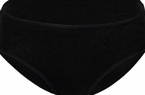 Passionelle Pack of 10 : Passionelle Womens Designer Black Colour Bikini Briefs - Size 10/12, Colour Black