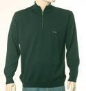 Mens Black 1/4 Zip Ribbed Design Wool Sweater