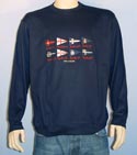Mens Navy Long Sleeve T-Shirt With Yachting Club Flags