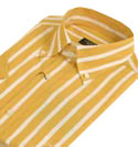 Mens Paul & Shark Yellow & White Stripe Short Sleeve Cotton Shirt