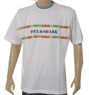 Paul & Shark White Cotton Short Sleeve T-Shirt With Multicoloured Sharks