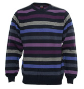 Paul and Shark Purple Stripe Sweater
